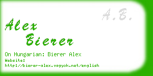 alex bierer business card